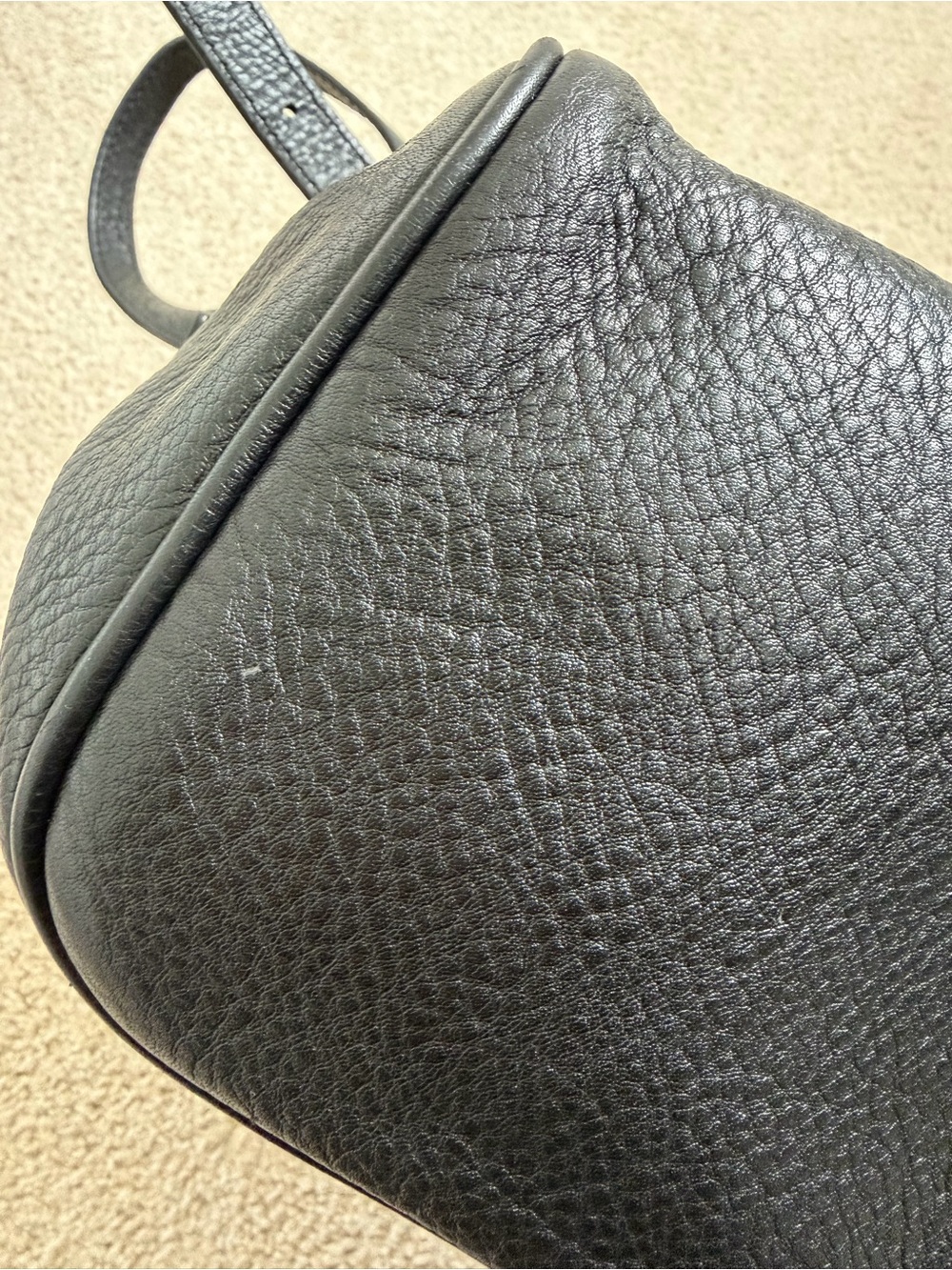 Michael Kors Black Pebbled Leather Backpack Gold Hardware Medium - Picture 15 of 16
